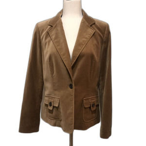 Peck & Peck Collection Women's Blazer Size 10 Brown Cotton Blend NWOT‎